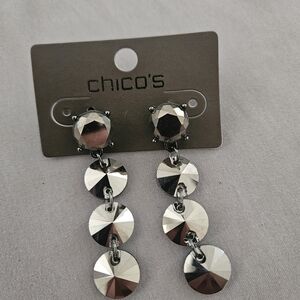 Chico's Shimmering Silver Disc Earrings